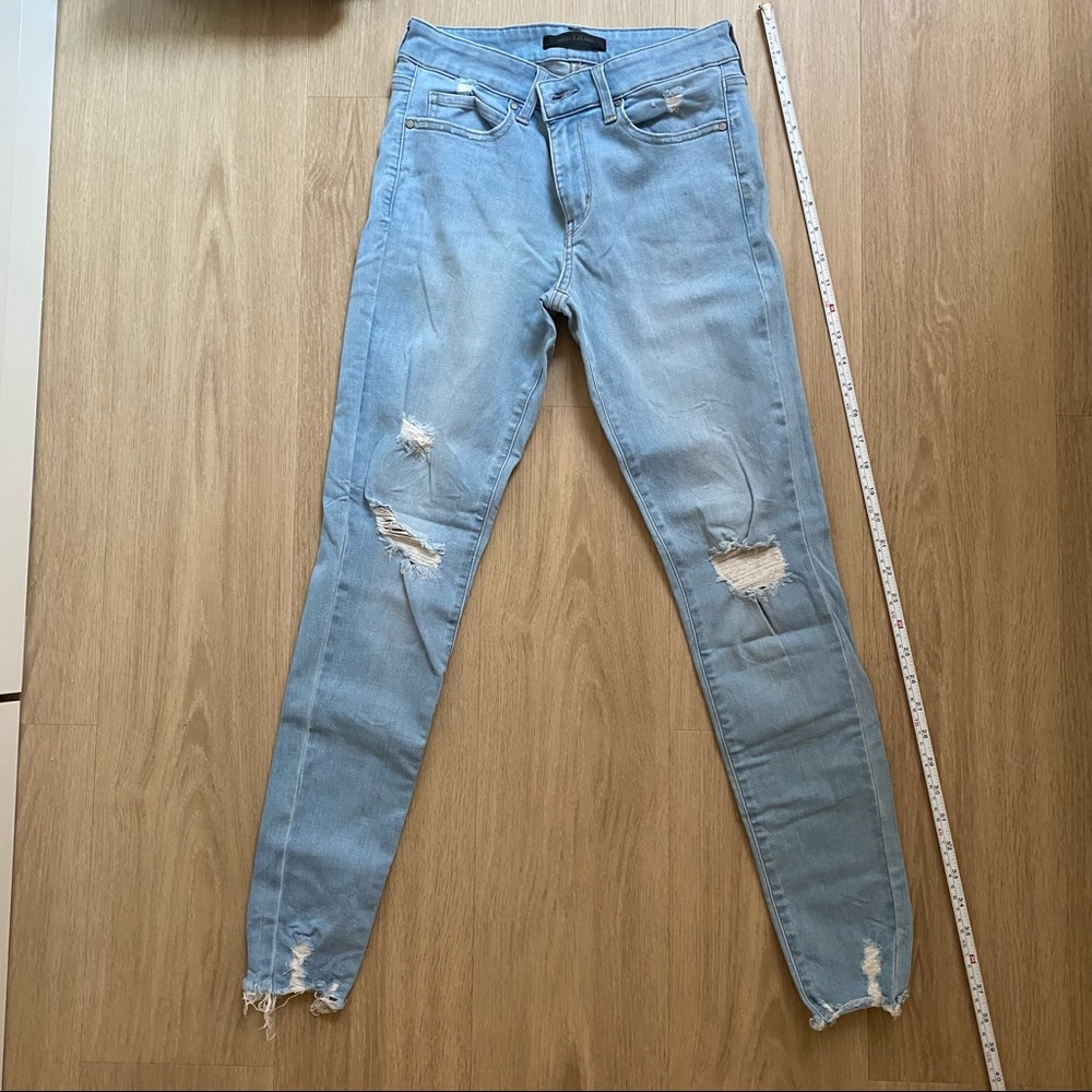 Uniqlo Light Blue Distressed Skinny Jeans Stretchy
